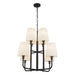 Plisse 30-in Matte Black/Opal Matte Glass 8 Lights Chandelier by Alora Lighting | CH628830MBOP | Alora Lighting