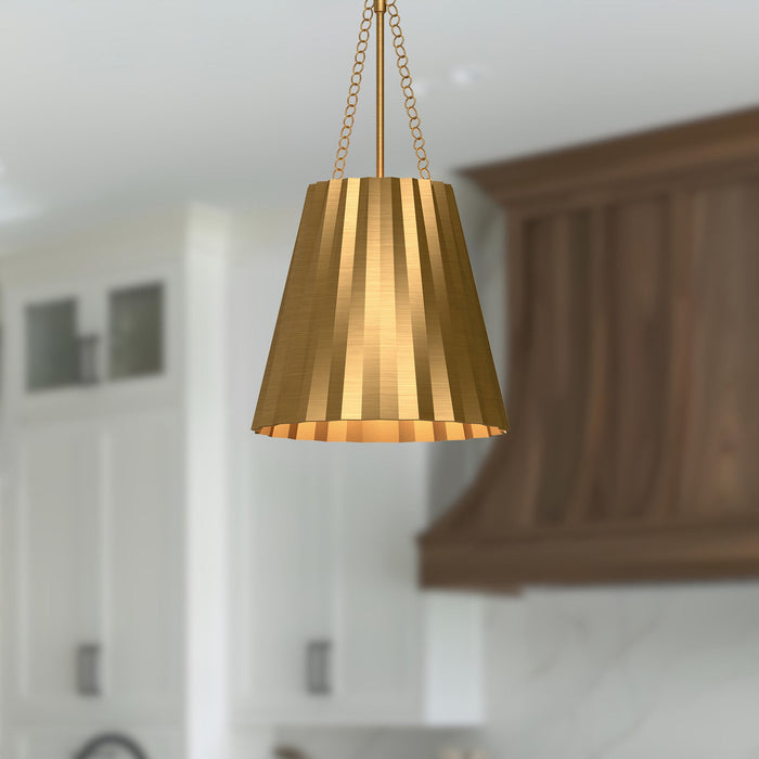 Plisse Cone Pendant by Alora Lighting