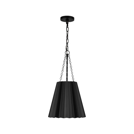 Plisse 12-in Matte Black 1 Light Pendant by Alora Lighting | PD528012MB | Alora Lighting