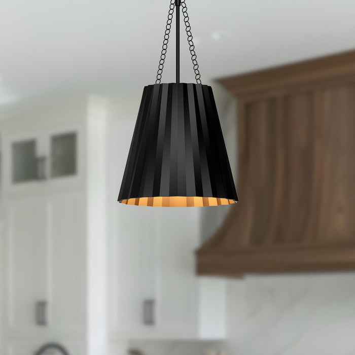 Plisse Cone Pendant by Alora Lighting