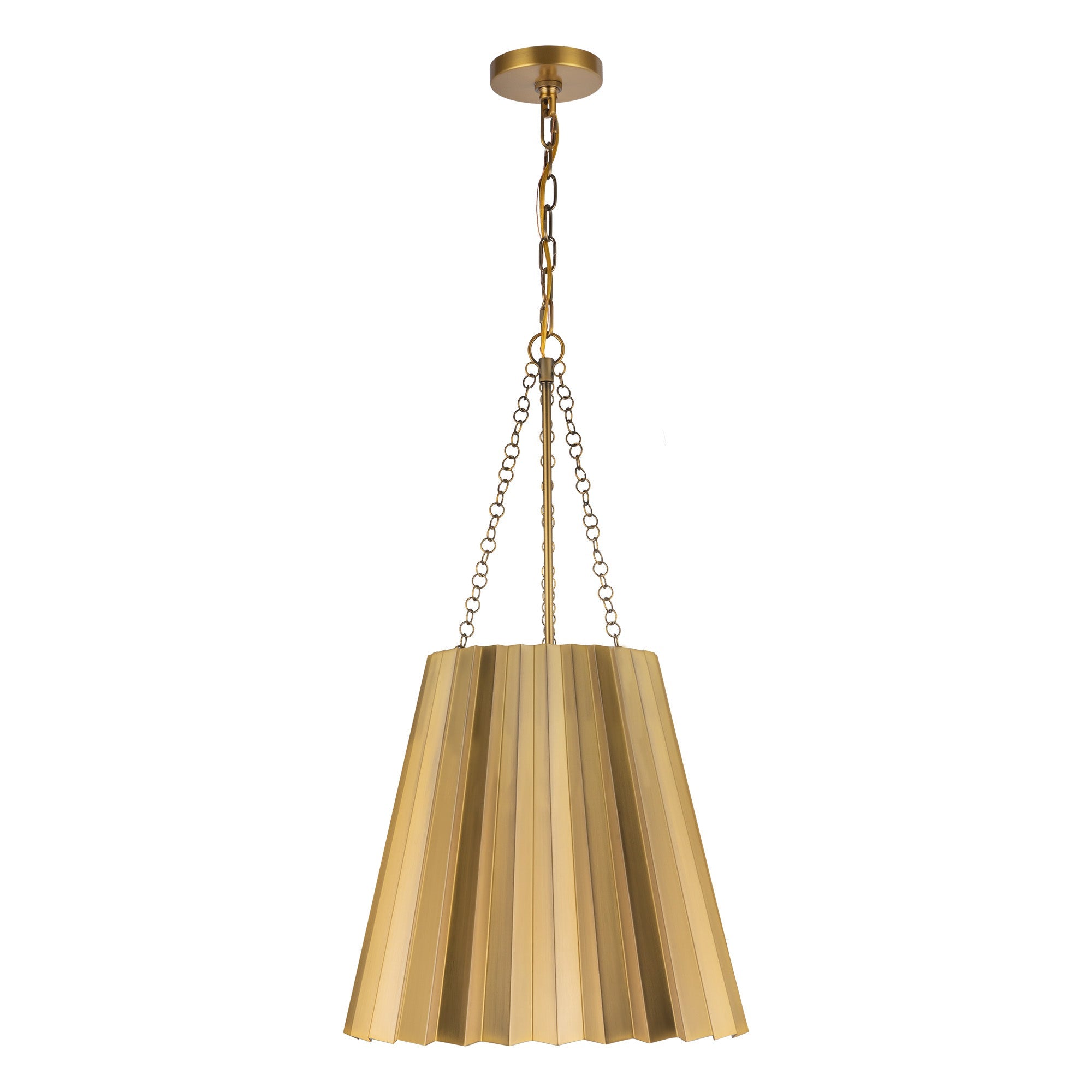 Plisse 16-in Aged Gold 1 Light Pendant by Alora Lighting | PD528116AG | Alora Lighting