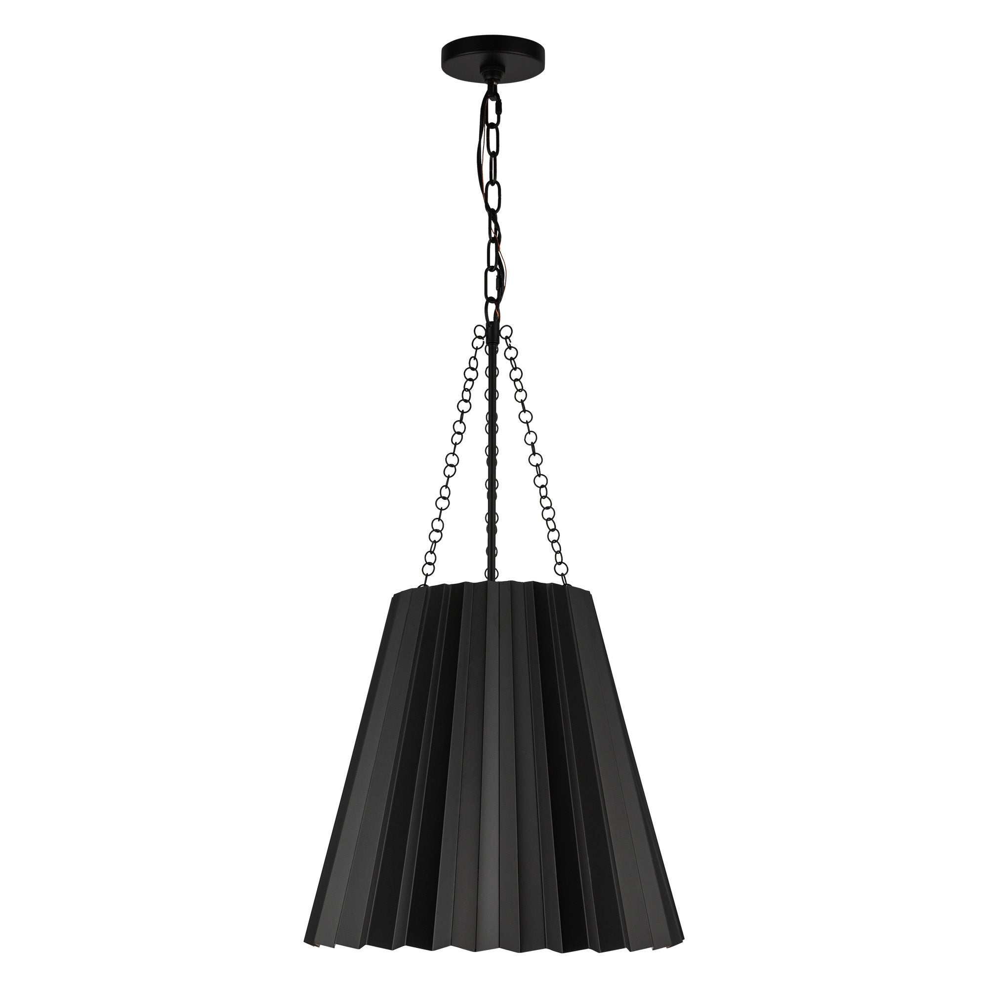Plisse 16-in Matte Black 1 Light Pendant by Alora Lighting | PD528116MB | Alora Lighting