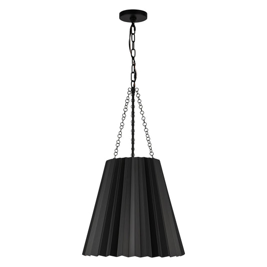 Plisse 16-in Matte Black 1 Light Pendant by Alora Lighting | PD528116MB | Alora Lighting