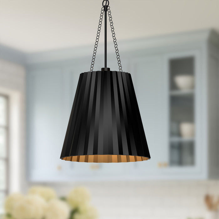 Plisse Cone Pendant by Alora Lighting