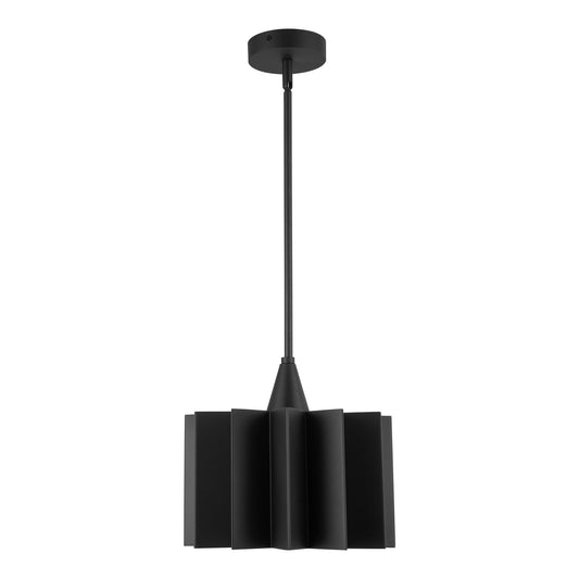 Plisse 12-in Matte Black 1 Light Pendant by Alora Lighting | PD528412MB | Alora Lighting