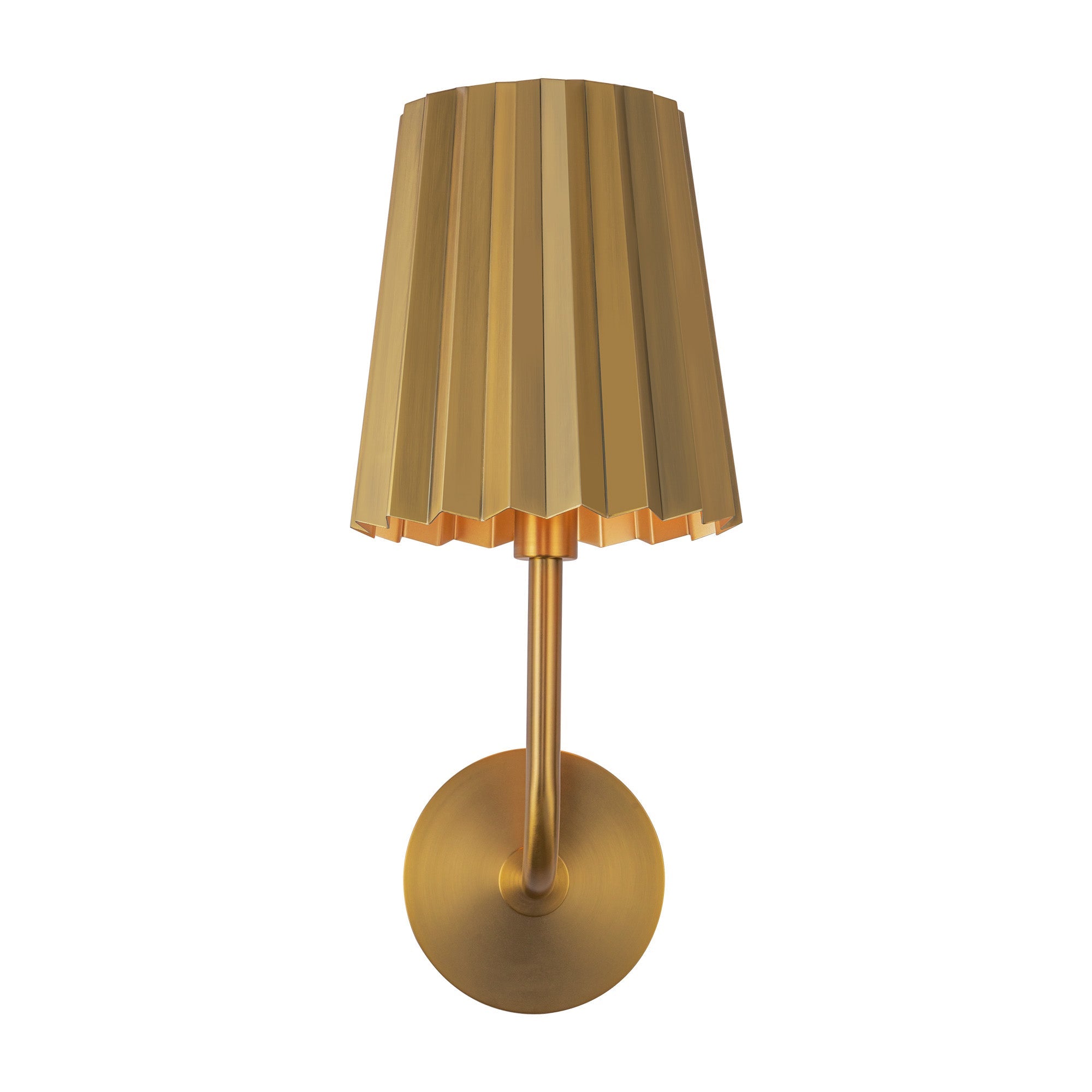 Plisse 7-in Aged Gold 1 Light Wall/Vanity by Alora Lighting | WV528007AG | Alora Lighting