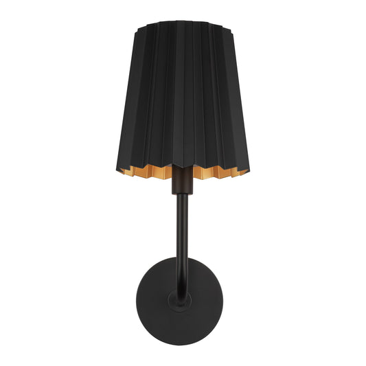 Plisse 7-in Matte Black 1 Light Wall/Vanity by Alora Lighting | WV528007MB | Alora Lighting