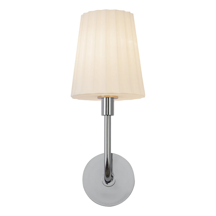 Plisse 7-in Chrome/Opal Matte Glass 1 Light Wall/Vanity by Alora Lighting | WV628107CHOP | Alora Lighting