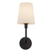 Plisse 7-in Matte Black/Opal Matte Glass 1 Light Wall/Vanity by Alora Lighting | WV628107MBOP | Alora Lighting