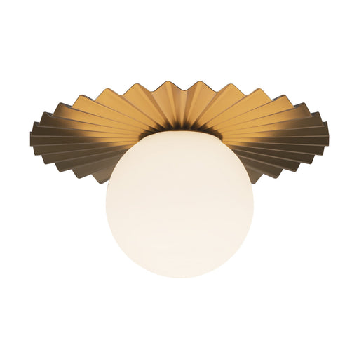 Plume 12-in Brushed Gold/Opal Matte Glass 1 Light Flush Mount by Alora Lighting | FM501212BGOP | Alora Lighting