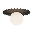 Load image into Gallery viewer, Plume 12-in Matte Black/Opal Matte Glass 1 Light Flush Mount by Alora Lighting | FM501212MBOP | Alora Lighting
