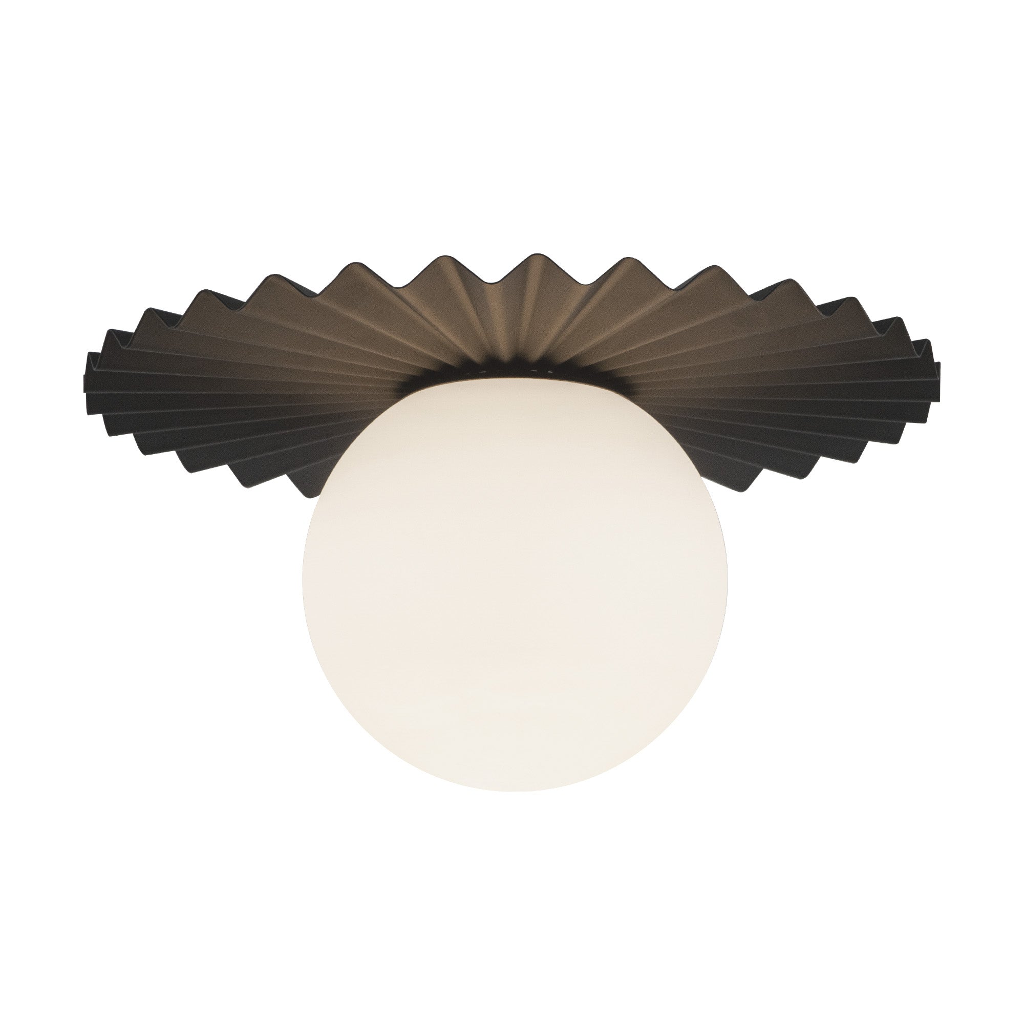 Plume 12-in Matte Black/Opal Matte Glass 1 Light Flush Mount by Alora Lighting | FM501212MBOP | Alora Lighting