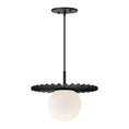 Load image into Gallery viewer, Plume 12-in Matte Black/Opal Matte Glass 1 Light Pendant by Alora Lighting | PD501212MBOP | Alora Lighting
