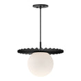 Load image into Gallery viewer, Plume 14-in Matte Black/Opal Matte Glass 1 Light Pendant by Alora Lighting | PD501214MBOP | Alora Lighting
