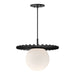 Plume 14-in Matte Black/Opal Matte Glass 1 Light Pendant by Alora Lighting | PD501214MBOP | Alora Lighting
