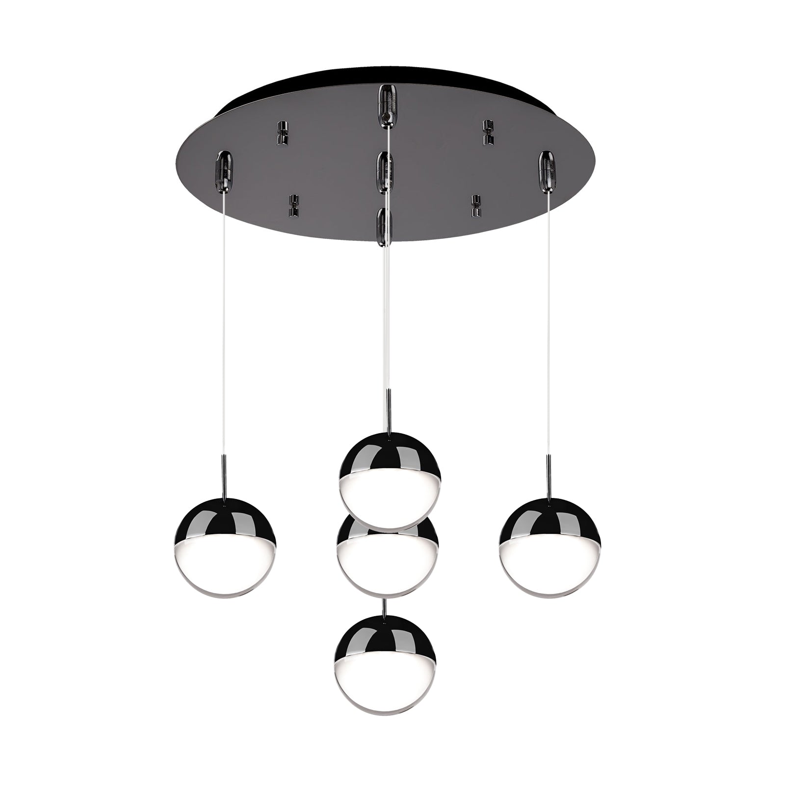 Pluto Multi-Light Pendant in Black Chrome Finish | Kuzco Lighting