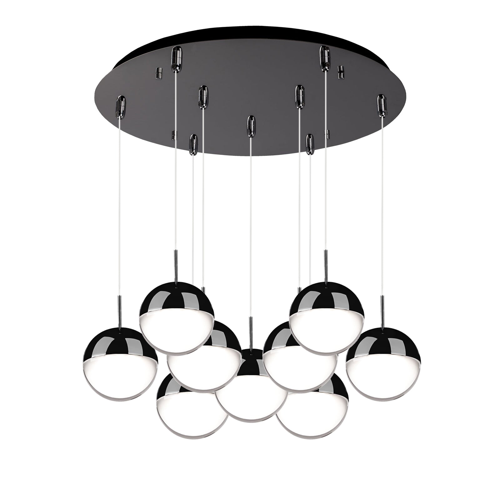 Pluto Multi-Light Pendant in Black Chrome Finish | Kuzco Lighting