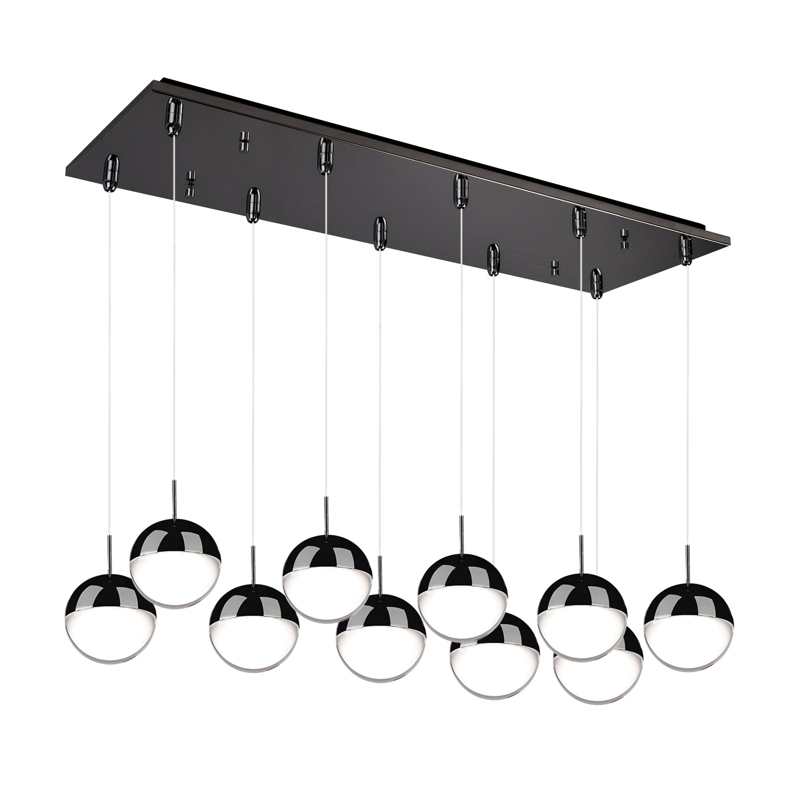 Pluto Multi-Light Pendant in Black Chrome Finish | Kuzco Lighting