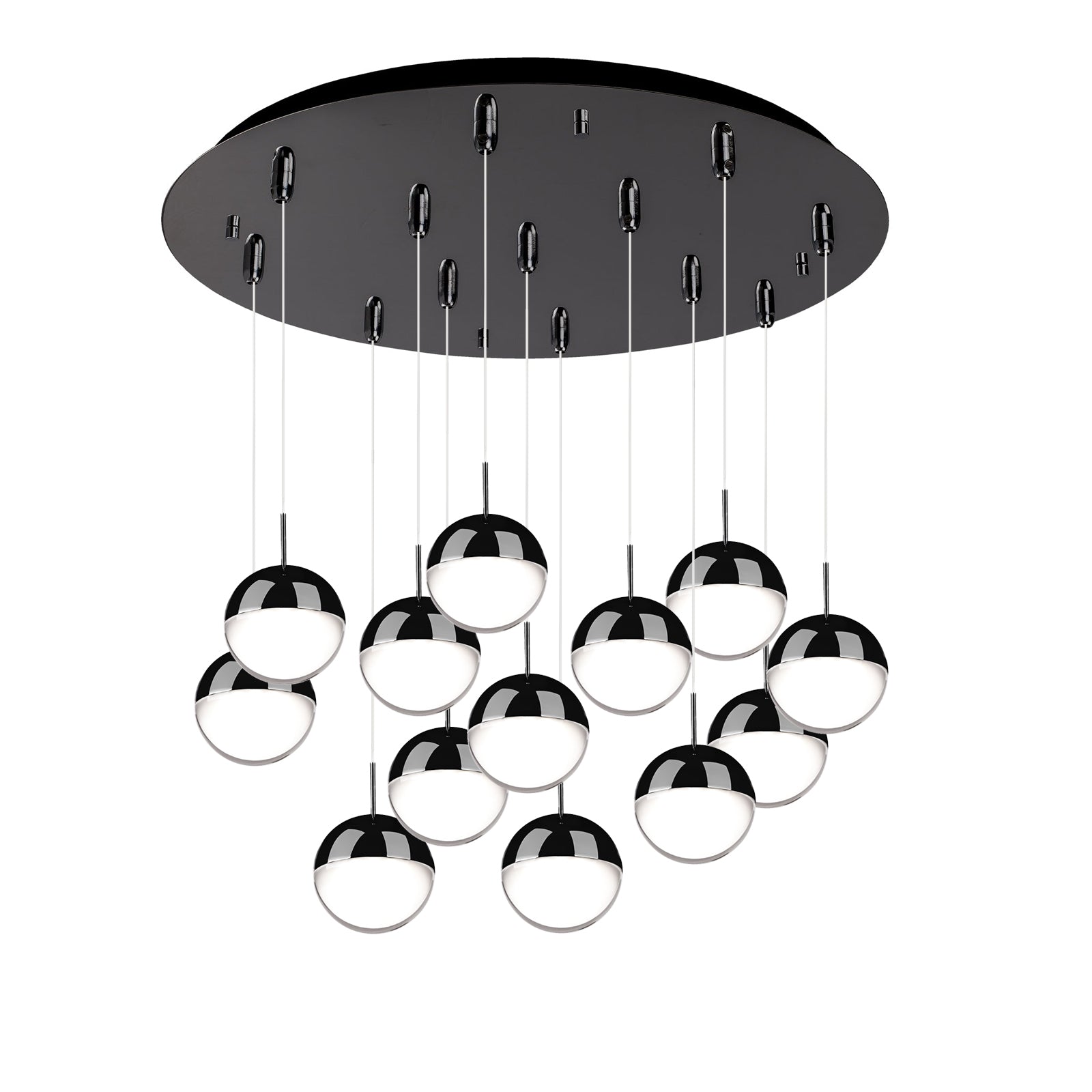 Pluto Multi-Light Pendant in Black Chrome Finish | Kuzco Lighting
