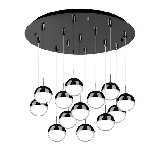 Pluto Multi-Light Pendant in Black Chrome Finish | Kuzco Lighting