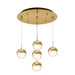 Pluto Multi-Light Pendant in Brushed Gold Finish | Kuzco Lighting