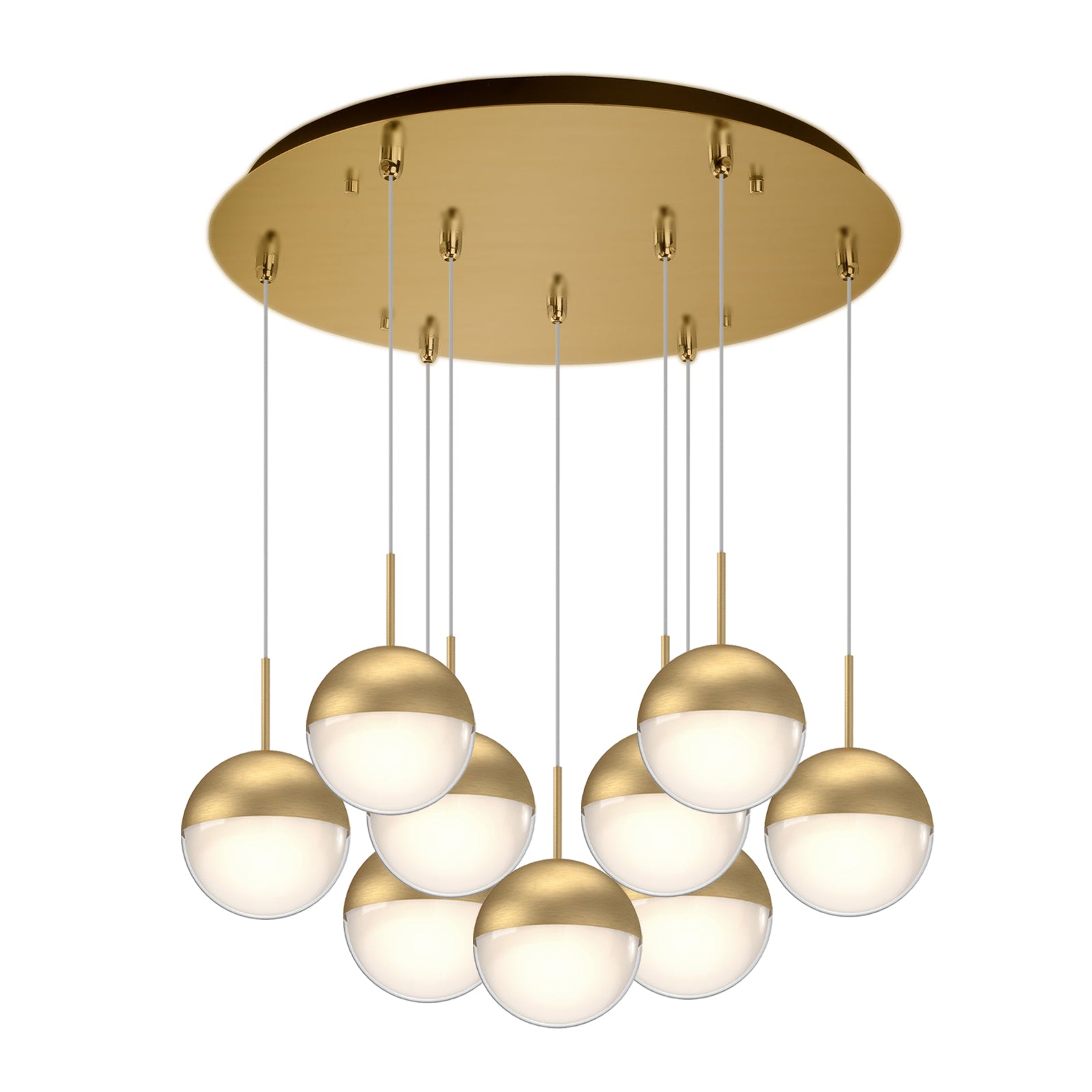 Pluto Multi-Light Pendant in Brushed Gold Finish | Kuzco Lighting