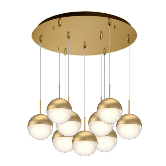 Pluto Multi-Light Pendant in Brushed Gold Finish | Kuzco Lighting