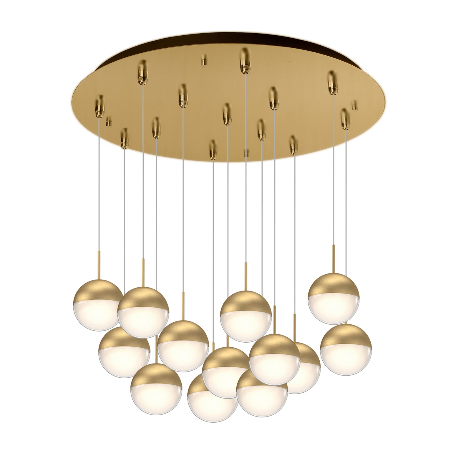 Pluto Multi-Light Pendant in Brushed Gold Finish | Kuzco Lighting