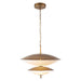 Prescott 24-in Vintage Brass Dimmable LED Chandelier with Opal Matte Glass
