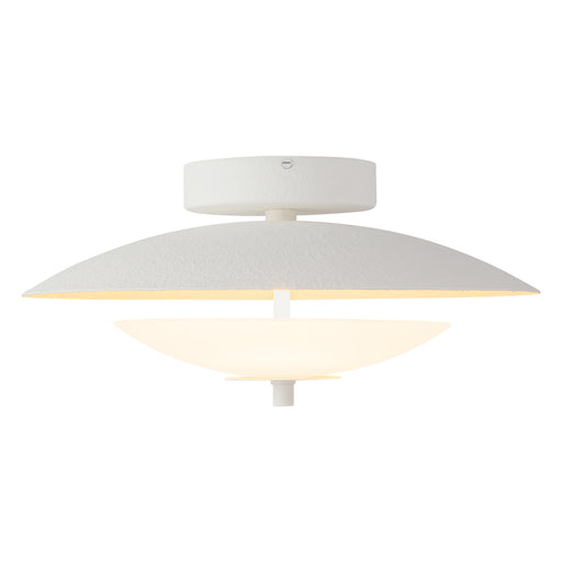 Prescott 16-in Antique White Dimmable LED Flush Mount with Opal Matte Glass