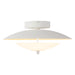 Prescott 16-in Antique White Dimmable LED Flush Mount with Opal Matte Glass