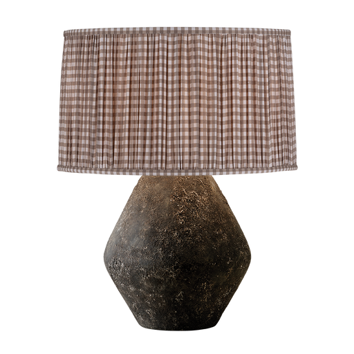 Artifact Table Lamp With Gingham Brown Shade by Troy Lighting by PTL1006-P103