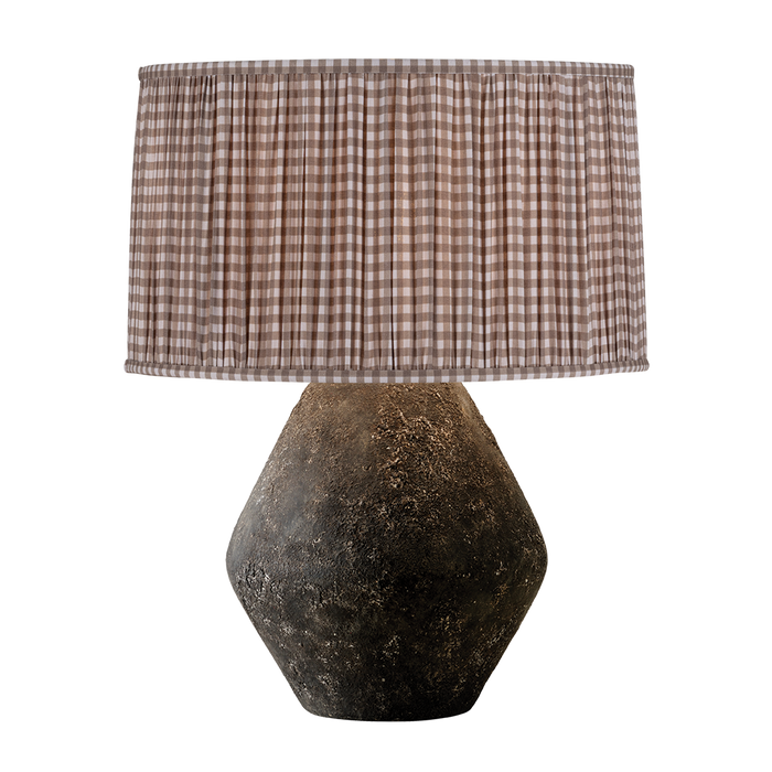 Artifact Table Lamp With Gingham Brown Shade by Troy Lighting by PTL1006-P103