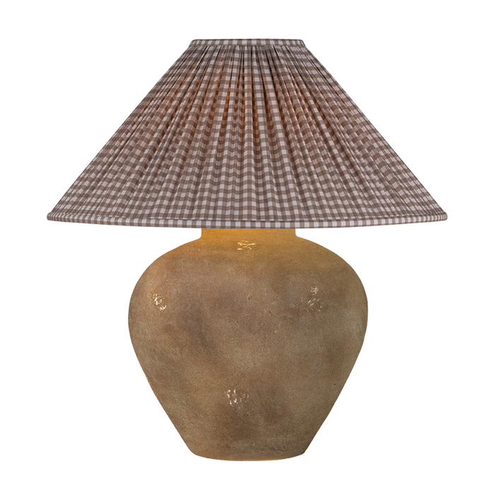Calabria Table Lamp With Gingham Brown Shade by Troy Lighting by PTL1009-P303