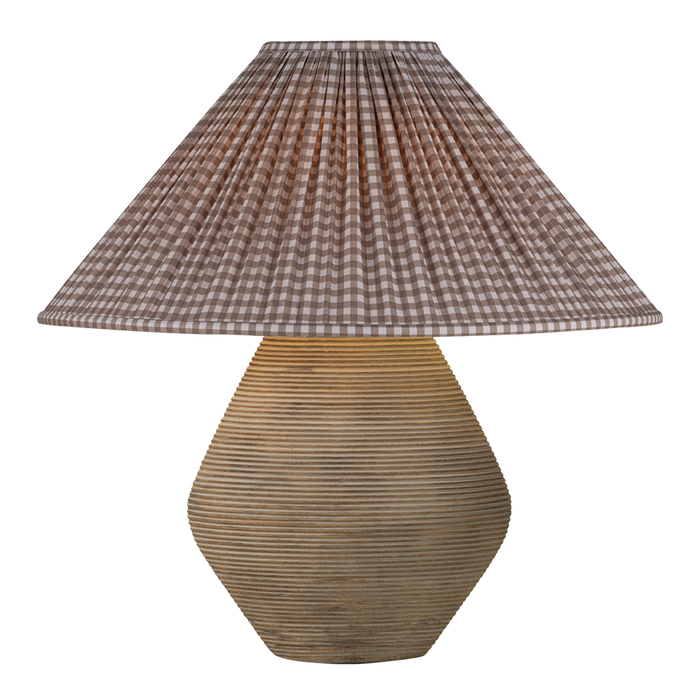 Calabria Table Lamp With Gingham Brown Shade by Troy Lighting by PTL1011-P303