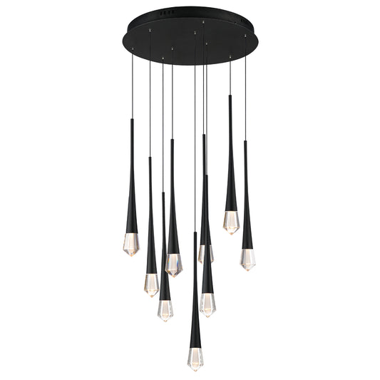 Pierce LED 9 Light Pendant - Black