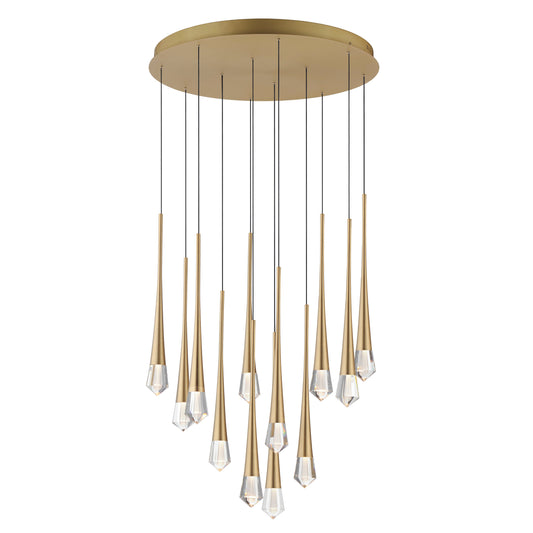 Pierce LED 12 Light Pendant - Gold