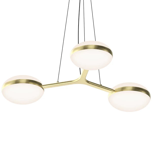 Pillows Triple LED Pendant - Brass