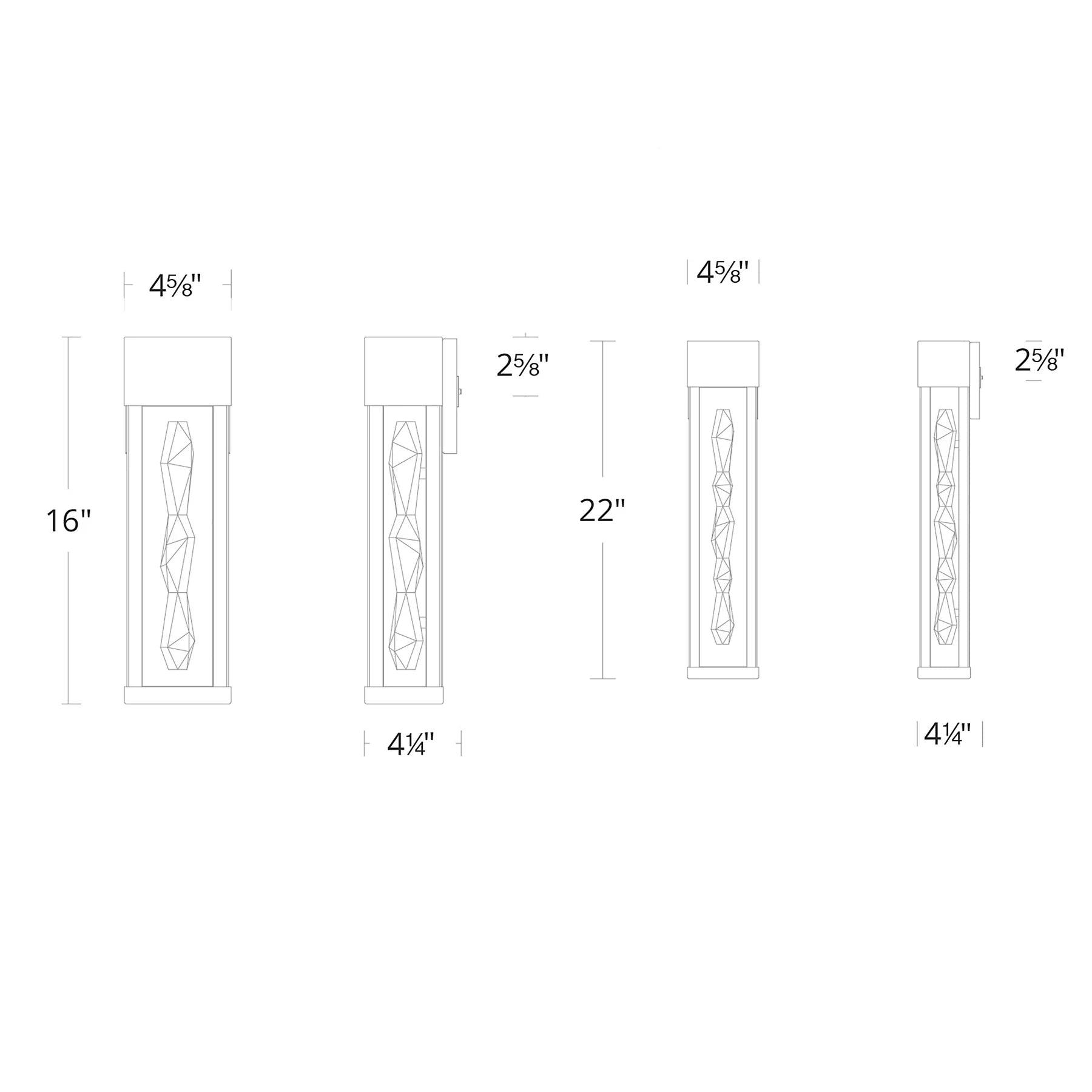 Polar LED Outdoor Wall Sconce Diagram