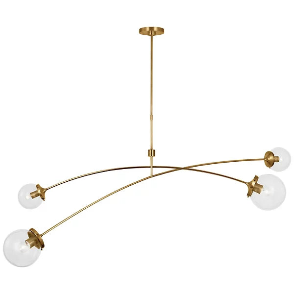 Prescott Linear Suspension Brass/Clear Glass