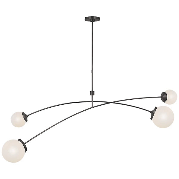 Prescott Linear Suspension Bronze/White Glass