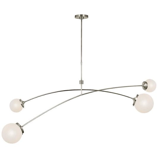 Prescott Linear Suspension Polished Nickel/White Glass