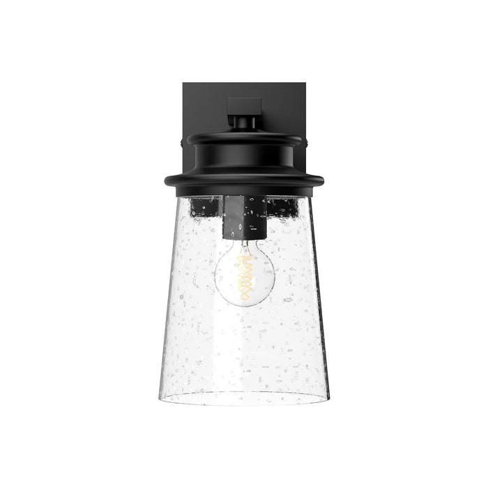 Quincy 6-in Clear Bubble Glass/Textured Black 1 Light Exterior Wall Sconce by Alora Lighting | EW533006BKCB | Alora Lighting
