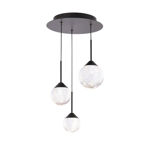 Quest LED Multi-Light Pendant Black 3 Light