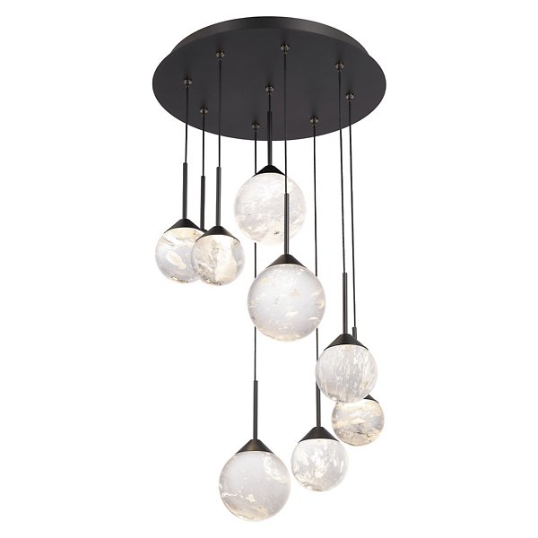 Quest LED Multi-Light Pendant Black 9 Light