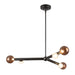 Reese 41-in Urban Bronze Dimmable LED Chandelier with Amber Glass