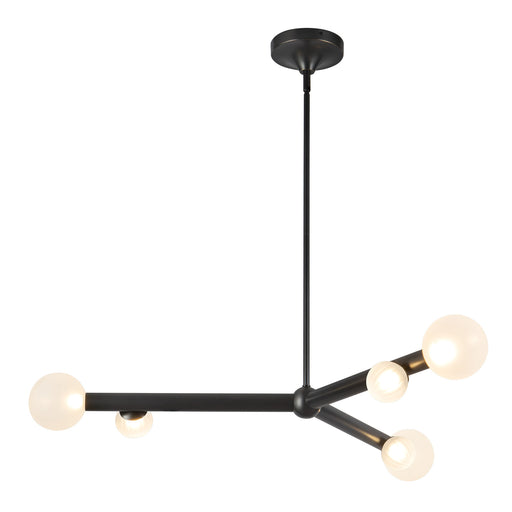 Reese 41-in Urban Bronze Dimmable LED Chandelier with Opal Glass