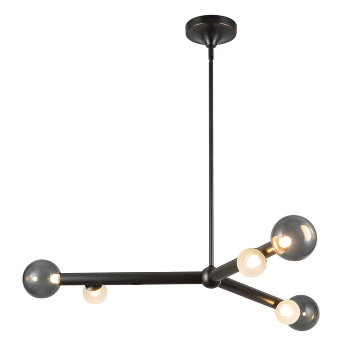 Reese 41-in Urban Bronze Dimmable LED Chandelier with Smoked Glass