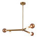 Reese 41-in Vintage Brass Dimmable LED Chandelier with Amber Glass