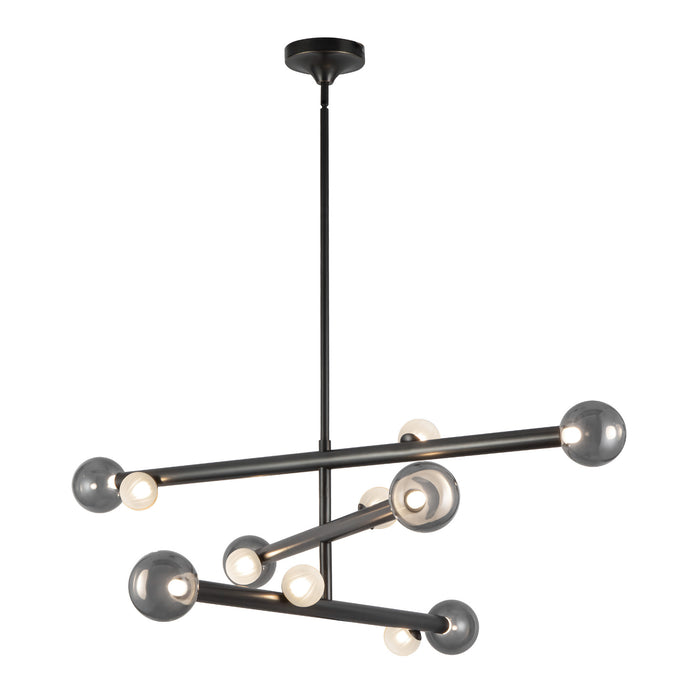 Reese 48-in Urban Bronze Dimmable LED Chandelier with Smoked Glass